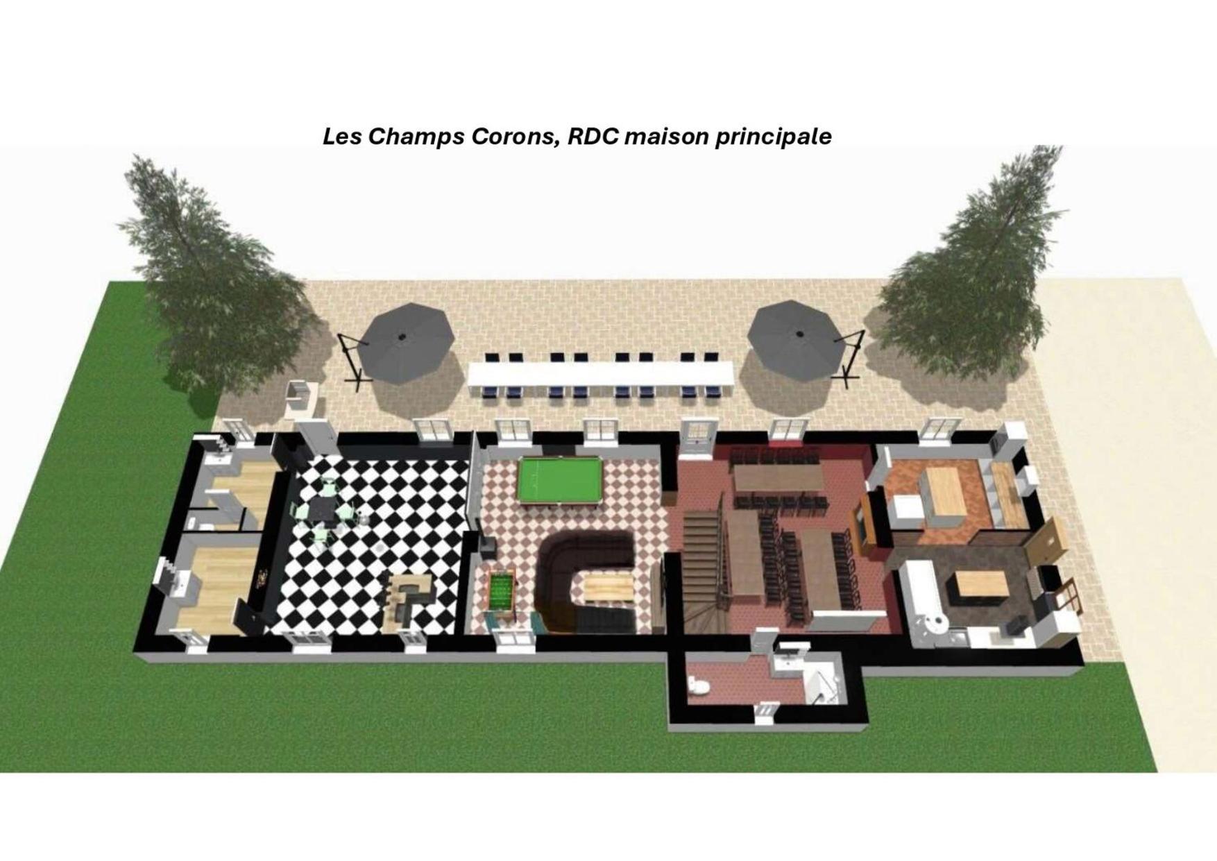 Crazy Villa Champs Corons 61 - Interior Heated Pool - 2H From Paris - 30P Les Menus 外观 照片