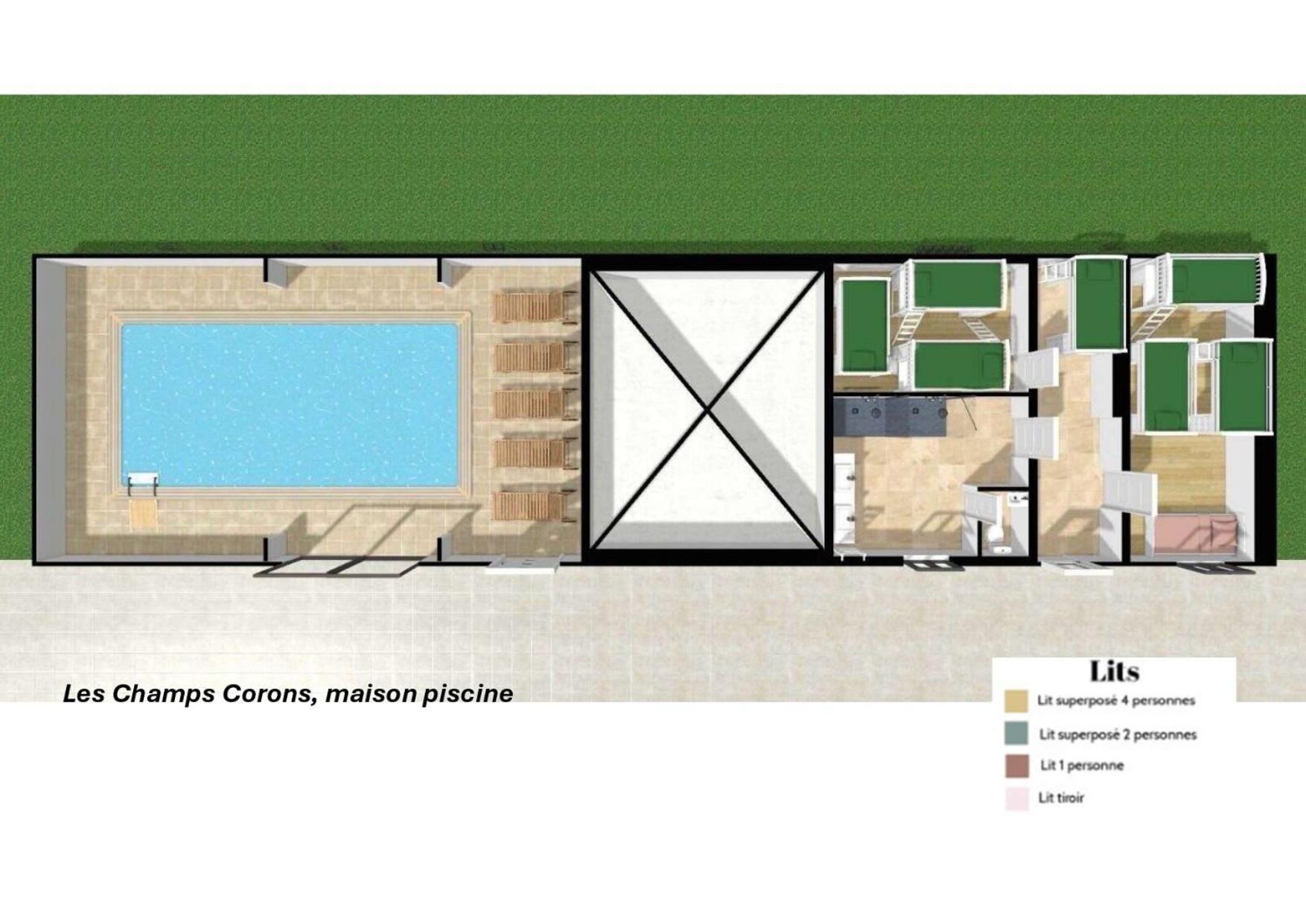 Crazy Villa Champs Corons 61 - Interior Heated Pool - 2H From Paris - 30P Les Menus 外观 照片